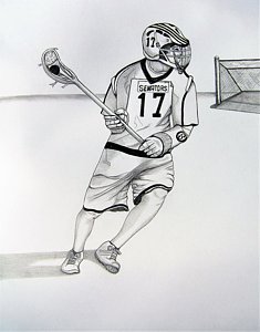 235x300 Lacrosse Drawings Fine Art America - Lacrosse Player Drawing