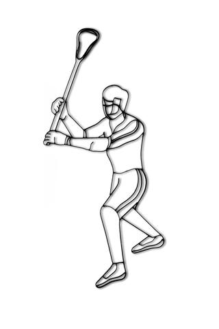 320x480 Lacrosse Player Metal Wall Decor And Wall Art Sculpture All - Lacrosse Player Drawing