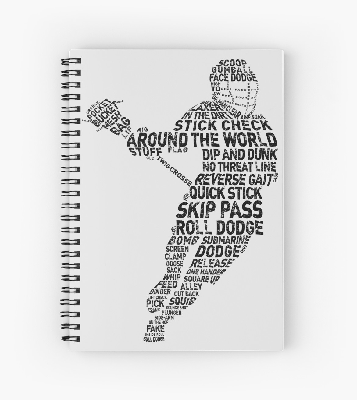 1171x1313 Lacrosse Player Terminology Word Art Spiral Notebooks - Lacrosse Player Drawing