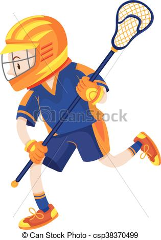 315x470 Lacrosse Player With Net Stick Illustration - Lacrosse Player Drawing