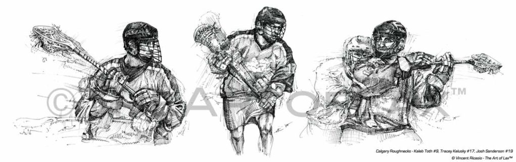 1021x322 Looking Back Our First Box Lacrosse Art - Lacrosse Player Drawing