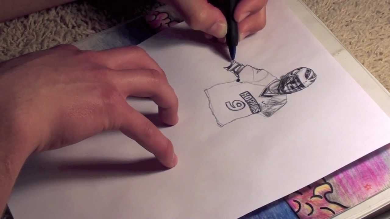 1280x720 Speed Drawing Of Paul Rabil Pt - Lacrosse Player Drawing