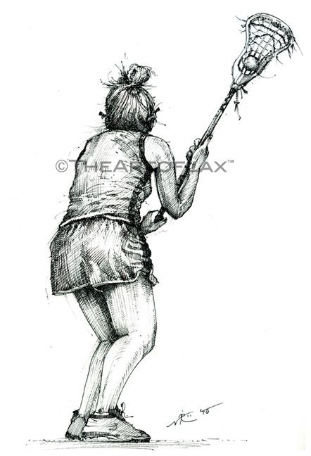 442x648 Focus - Lacrosse Player Drawing