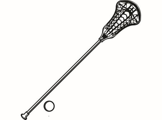 570x421 Lacrosse Stick Ball Equipment Field Sports Game Outfit Etsy - Lacrosse Stick Drawing