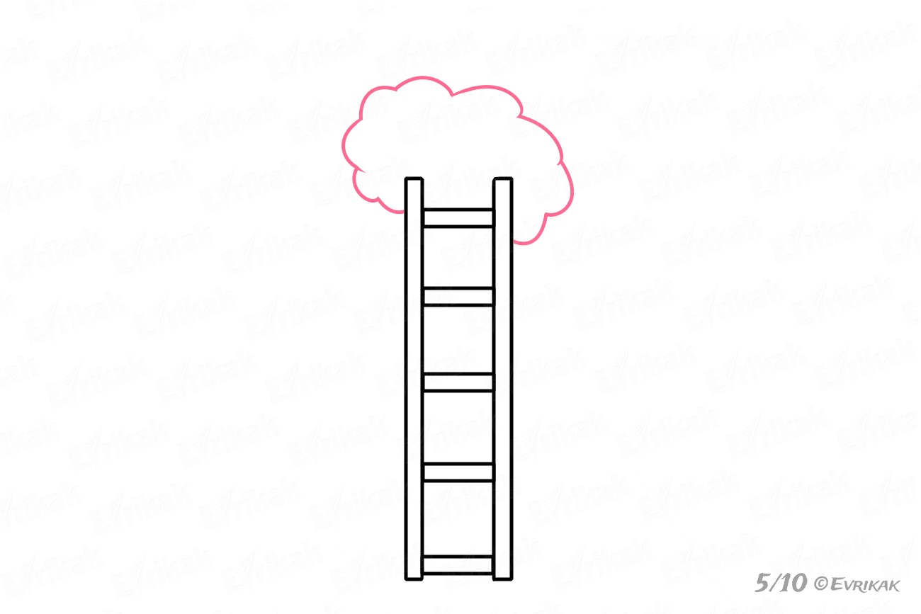 1300x867 how to draw a ladder of life in stages together with a child - Ladder Drawing
