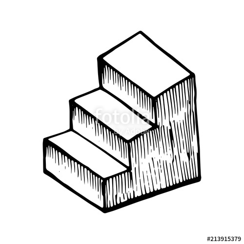 500x500 ladder drawing handmade monochrome vector isolated on white - Ladder Drawing