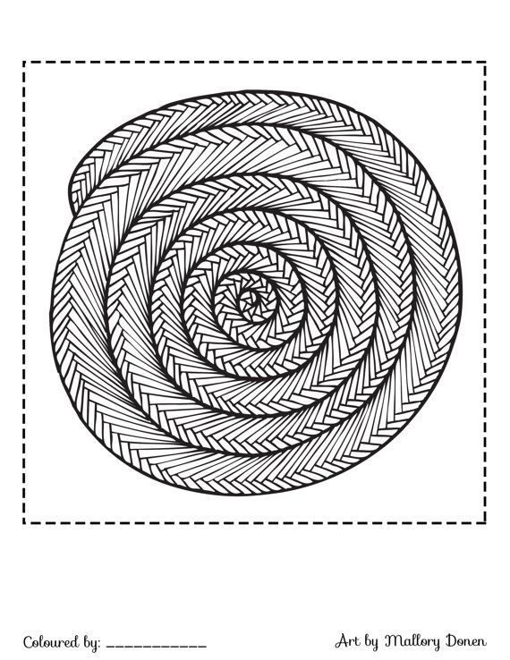 570x738 Spiral Adult Colouring - Ladder Line Drawing