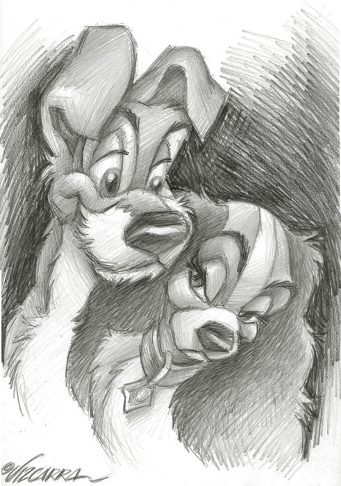 491x700 Lady And The Tramp - Lady And The Tramp Drawing