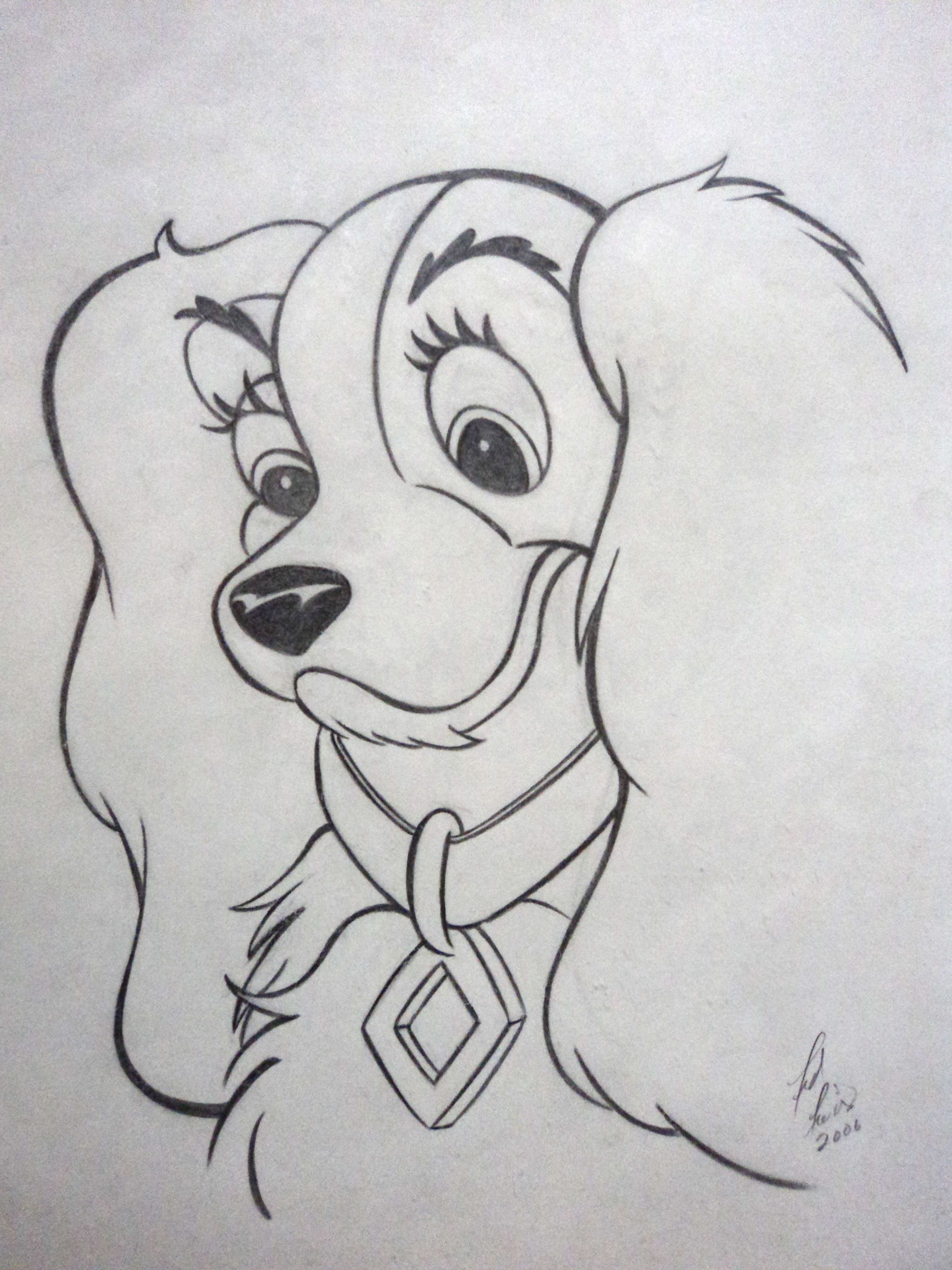 3000x4000 Lady And The Tramp Teddy Lewis Artwork - Lady And The Tramp Drawing