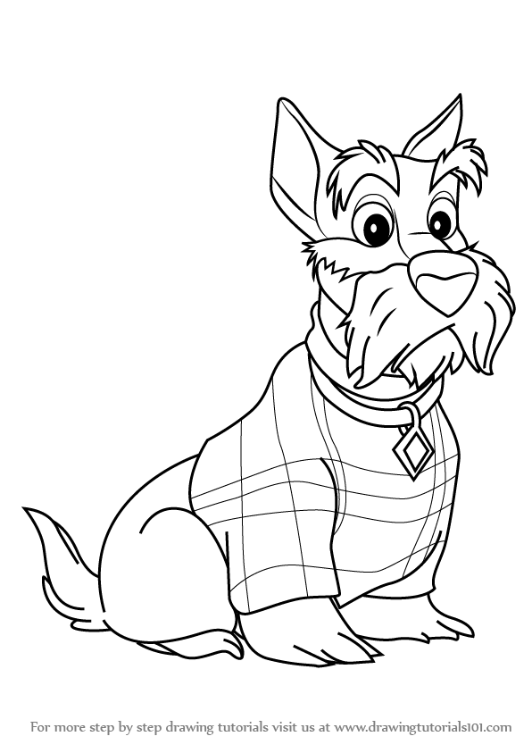 596x843 Learn How To Draw Jock From Lady And The Tramp - Lady And The Tramp Drawing