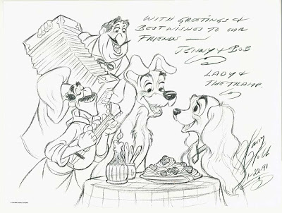 400x302 Cowan Collection Animation And Comic Art Lady And The Tramp - Lady And The Tramp Drawing