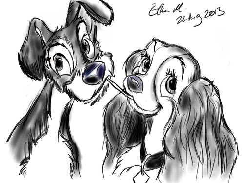 500x375 Lady And The Tramp Sketch On We Heart It - Lady And The Tramp Drawing