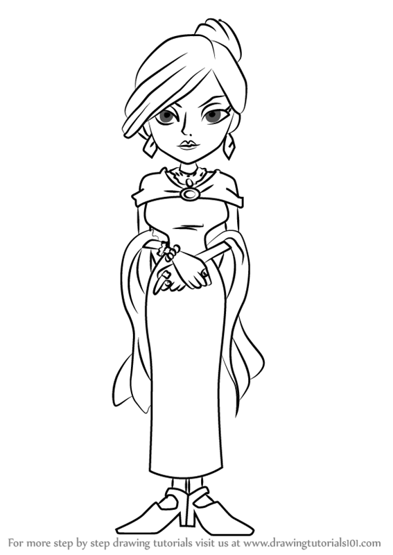 567x800 learn how to draw lady dahlia reinhold from professor layton - Lady Drawing