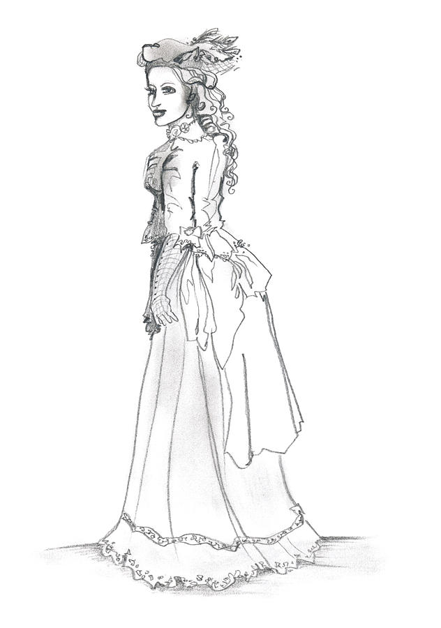632x900 Victorian Lady Drawing - Lady Drawing