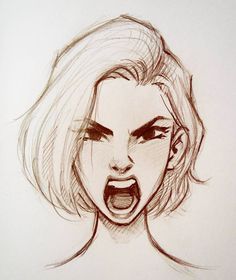 236x280 Angry Woman Face Art Drawings, Drawing Expressions - Lady Drawing