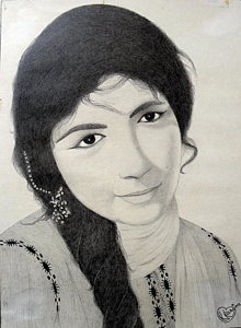 220x300 Lady Face Drawings - Lady Face Drawing