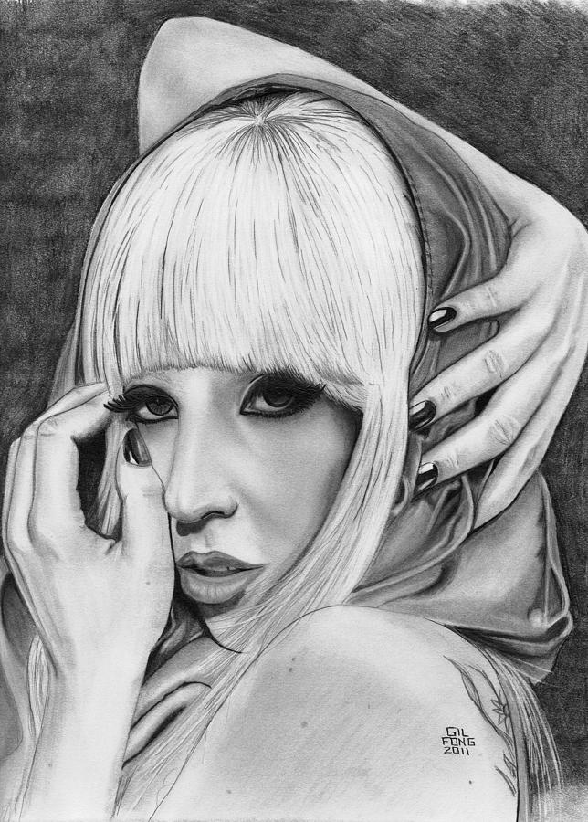 644x900 Lady Gaga Drawing - Lady Gaga Drawing