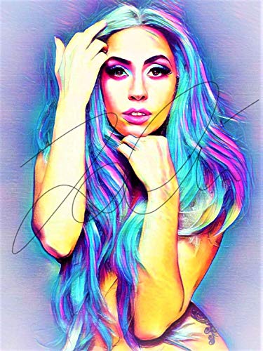 375x500 Lady Gaga Abstract Drawing Print Poster Hand Drawn Pop - Lady Gaga Drawing