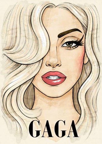 341x480 Lady Gaga Draw Via Facebook On We Heart It - Lady Gaga Drawing