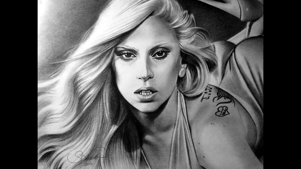 1280x720 Speed Drawing Lady Gaga - Lady Gaga Drawing