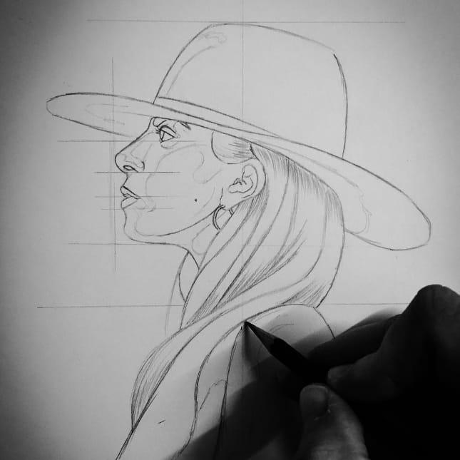 645x645 Rebeccagivens Lady Gaga Drawing - Lady Gaga Drawing