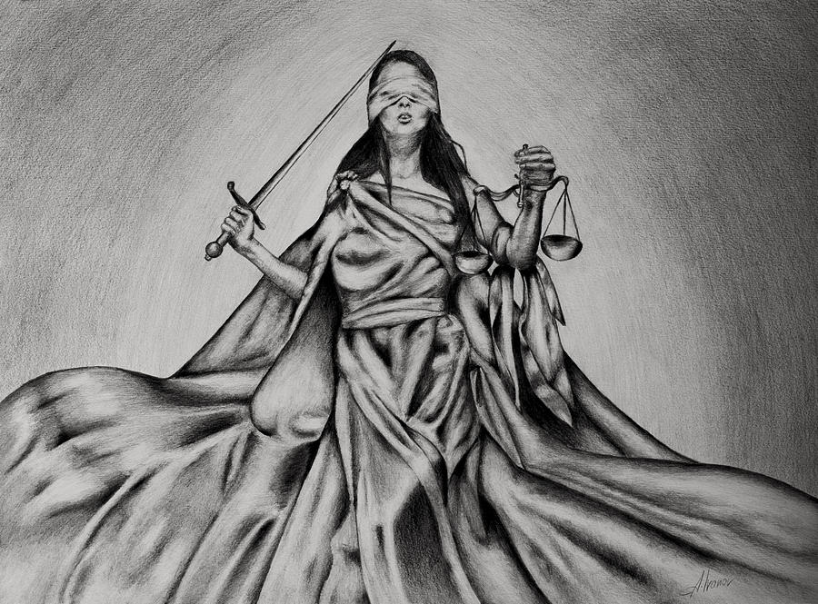900x665 Lady Justice Drawing - Lady Justice Drawing