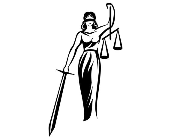 Justice Lady Themis Scale Logo Vector Drawing Svg Silhouette Femida ...