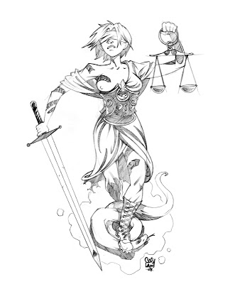 324x400 Dave Crosland's On The Slate Wonder Woman, Lady Justice - Lady Justice Drawing