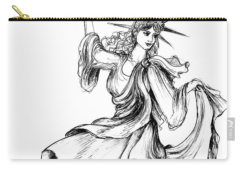 800x570 Dancing Lady Liberty Carry All Pouch For Sale - Lady Liberty Drawing