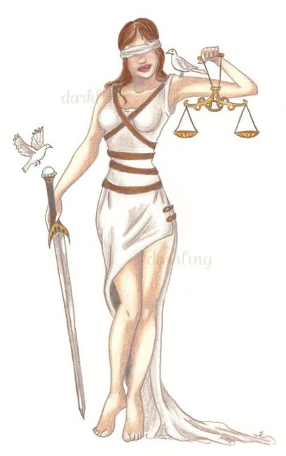 408x650 Lady Justice Pin Up - Lady Of Justice Drawing
