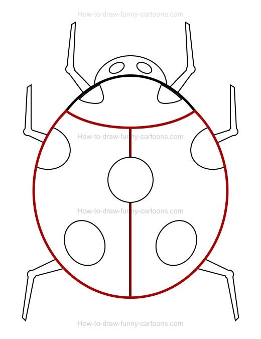 520x675 How To Draw A Cartoon Ladybug - Ladybug Cartoon Drawing