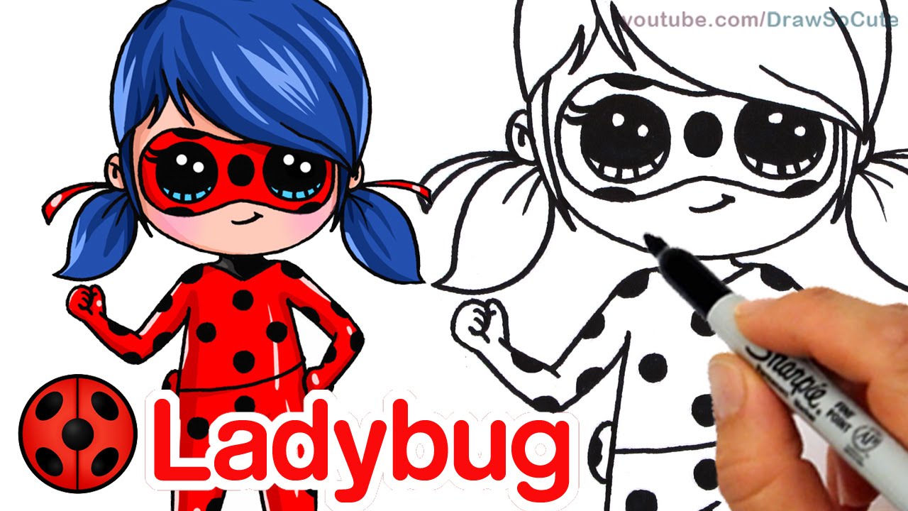 1280x720 How To Draw Miraculous Ladybug Step - Ladybug Cartoon Drawing