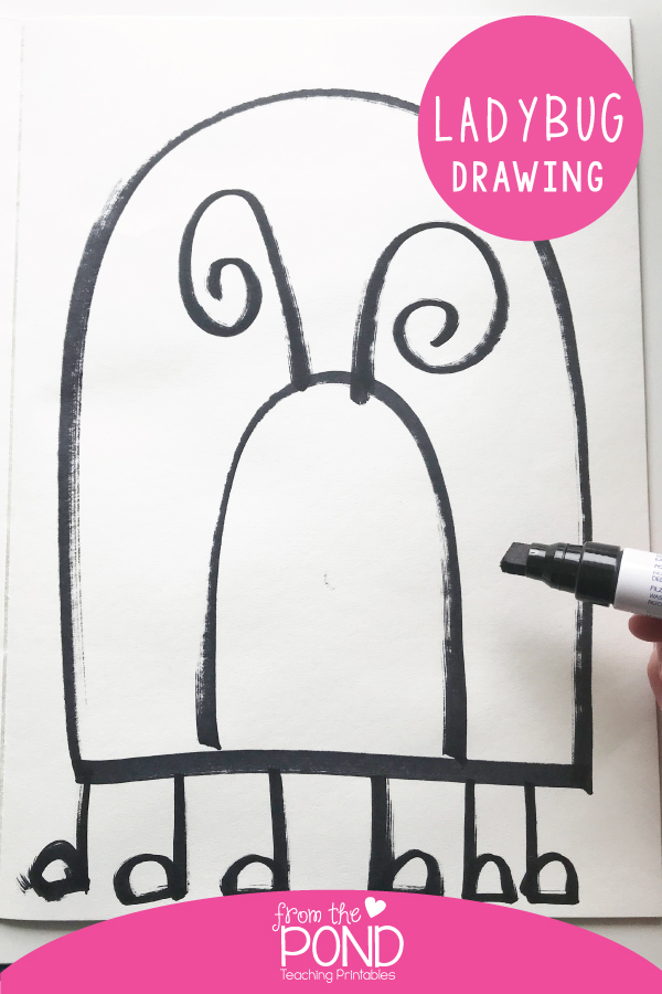 600x900 Ladybug Drawing From The Pond - Ladybug Drawing