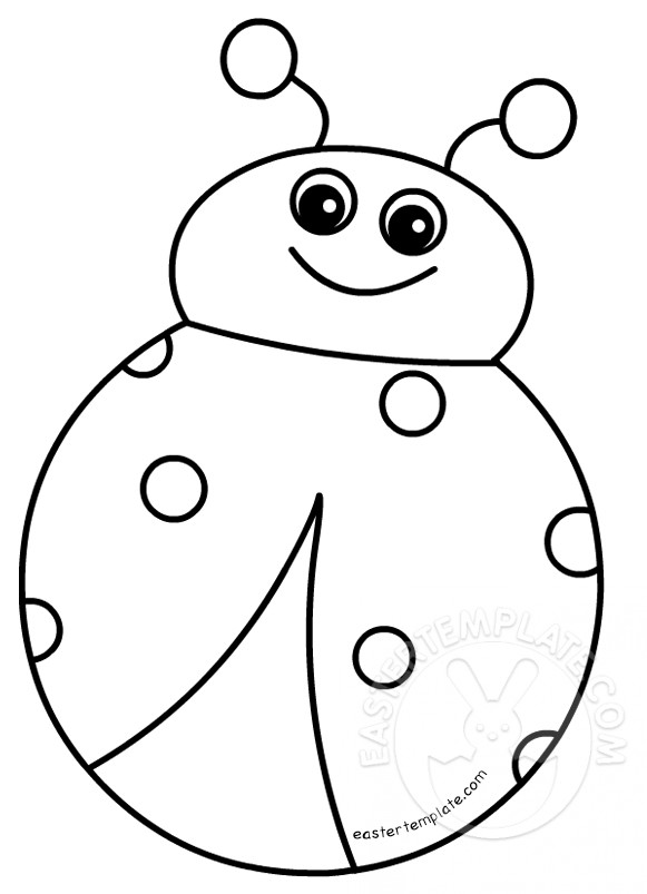 581x803 Ladybug Drawing Cute Cartoon Ladybug Easter Template - Ladybug Drawing