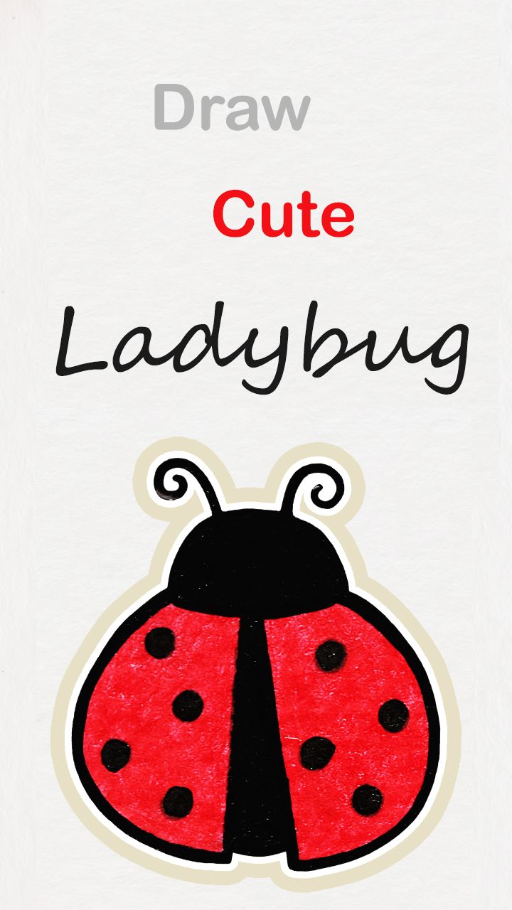 720x1280 Learn How To Draw So Cute Ladybug, Easy Step - Ladybug Drawing