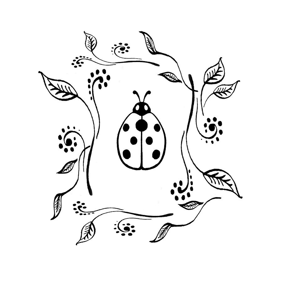 900x900 Cute Ladybug Baby Room Decor Iii Drawing - Ladybug Drawing