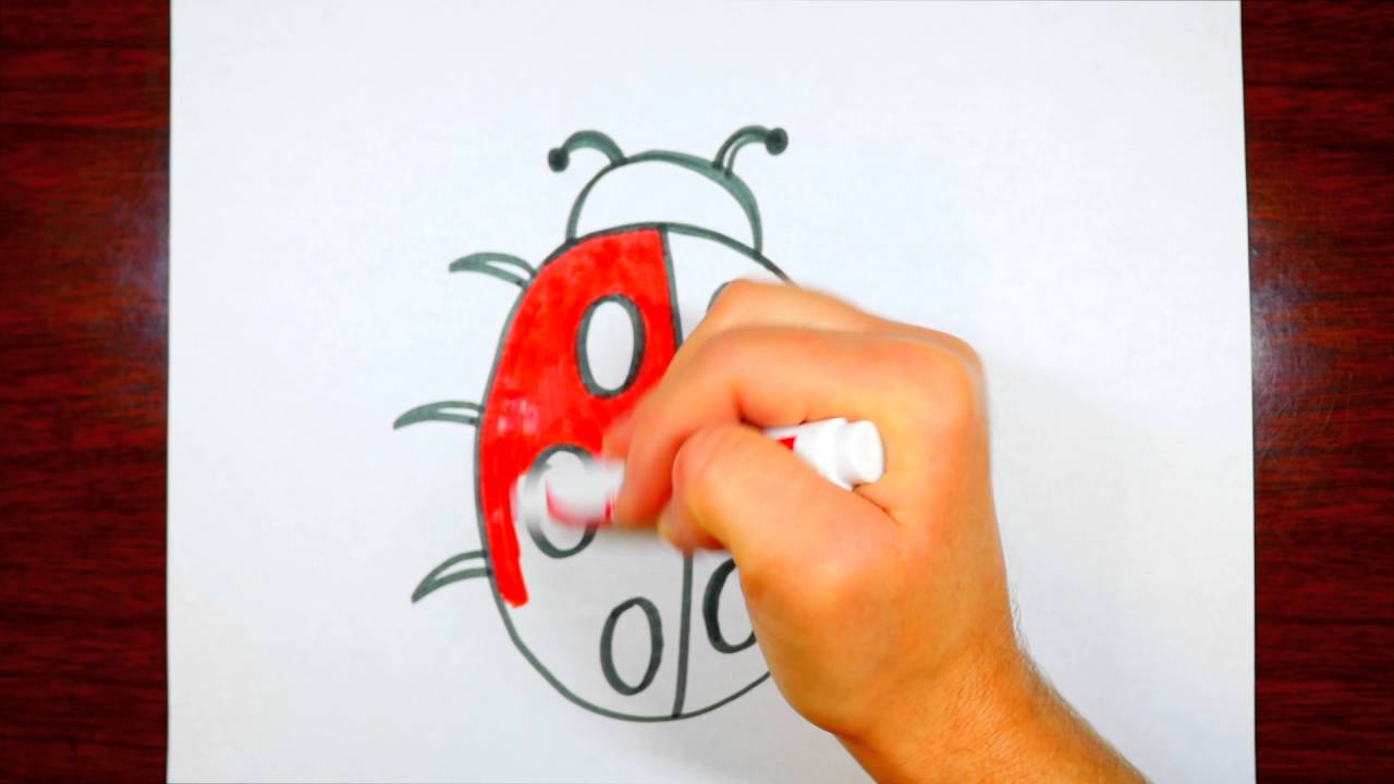 1280x720 How To Draw A Ladybug Cute Drawing For Kids - Ladybug Drawing For Kids