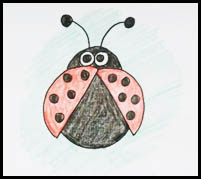 201x179 How To Draw Cartoon Ladybugs Realistic Ladybugs Drawing - Ladybug Drawing For Kids