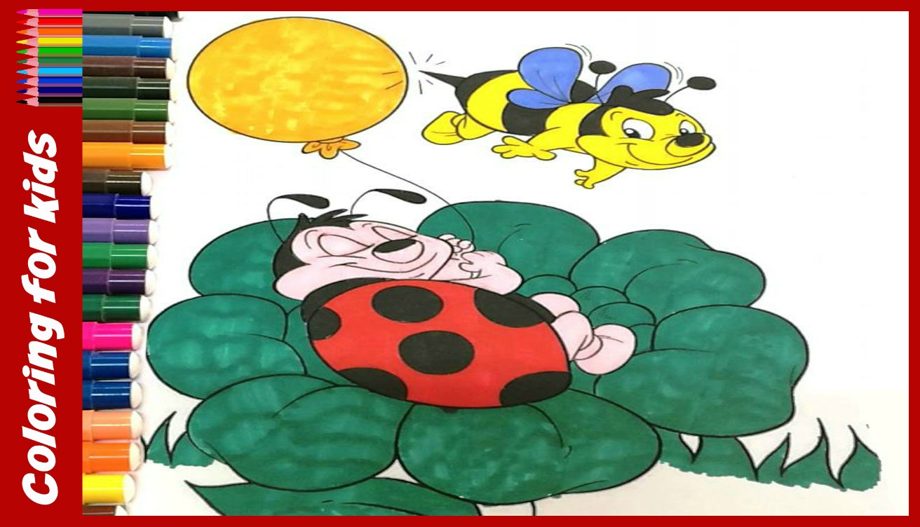 1312x752 Coloring Pages For Toddlers How To Draw And Color Simple Ladybug - Ladybug Drawing For Kids