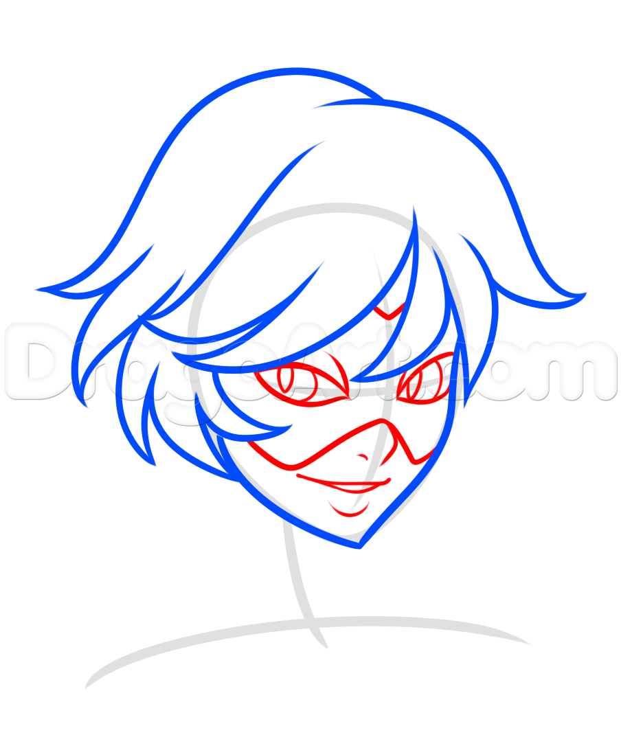 904x1089 how to draw cat noir from miraculous ladybug, step - Ladybug Drawing Pictures