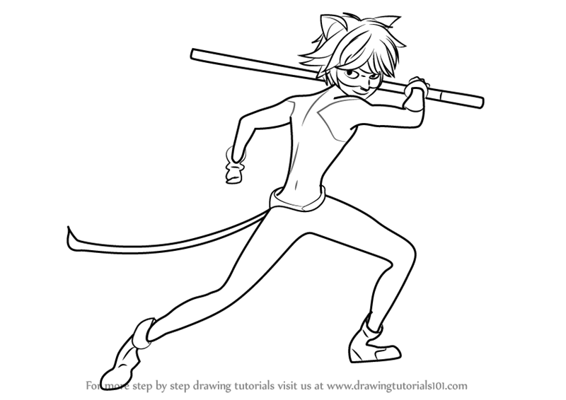 800x566 learn how to draw cat noir from miraculous ladybug - Ladybug Drawing Pictures