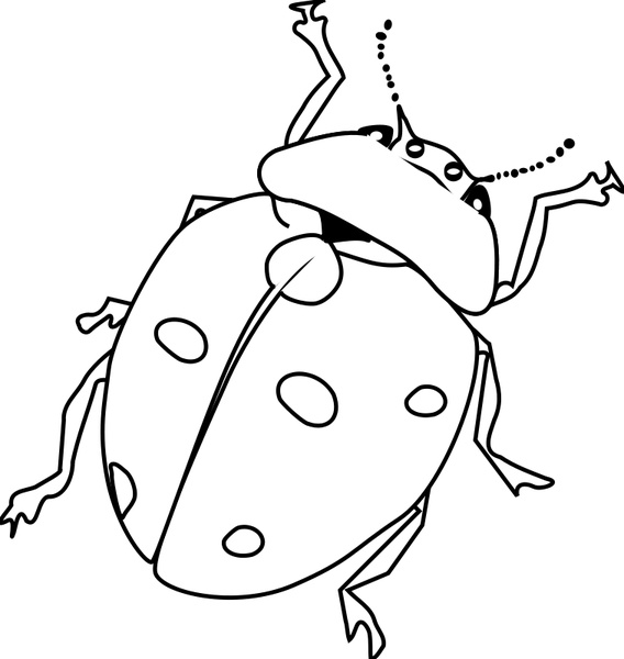568x600 Ladybug Line Art Free Vector In Open Office Drawing - Ladybug Line Drawing