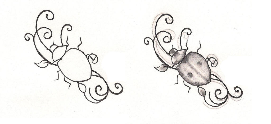 1024x471 freebies tattoo designs simple ladybug - Ladybug Tattoo Drawing