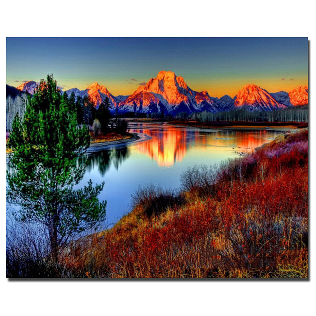 640x640 Phkv Diy Hand Painted Drawing Coloring - Lake Drawing