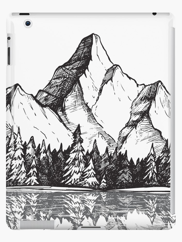 750x1000 scenic mountain with reflection in lake water snowy mountains - Lake Drawing