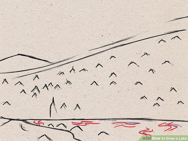 728x546 How To Draw A Lake Steps - Lake Line Drawing
