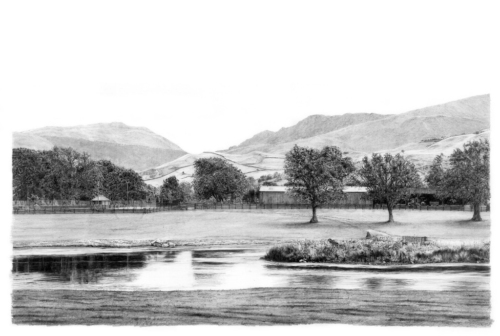 Lake Pencil Drawing