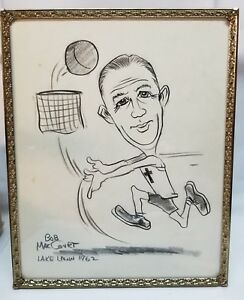 244x300 Vintage Pencil Drawing Bob Maccourt Lake Lawn Florida - Lake Pencil Drawing