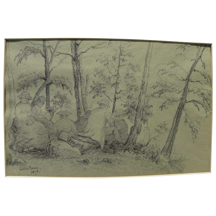 720x720 American Pencil Drawing Of Figures - Lake Pencil Drawing