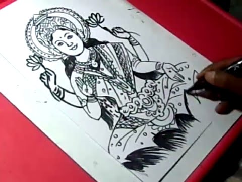 480x360 how to lord lakshmi drawing for kids step - Lakshmi Drawing
